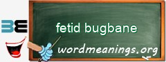 WordMeaning blackboard for fetid bugbane